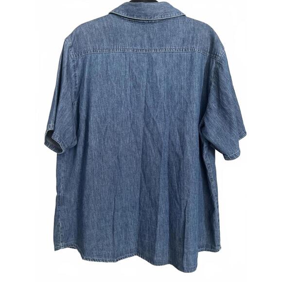 Vintage 90s Willowbend Blue Denim Chambray Button Up Womens size XL Cottage USA - Picture 2 of 5